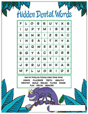 Hidden Dental Words activity sheet